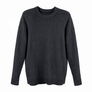 LULULEMON Textured Knit Classic-Fit Crewneck Sweater Size L Heathered Black